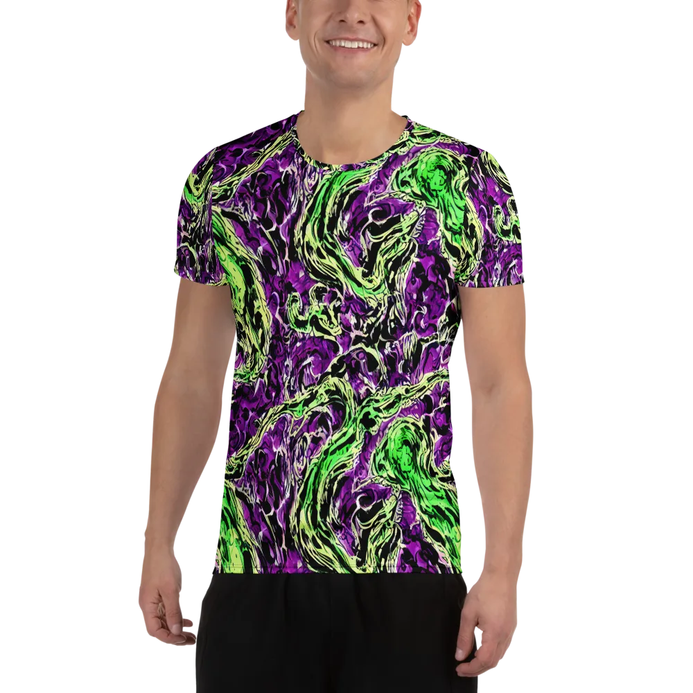 Psychedelic Noir on Men's Athletic T-Shirt — Front