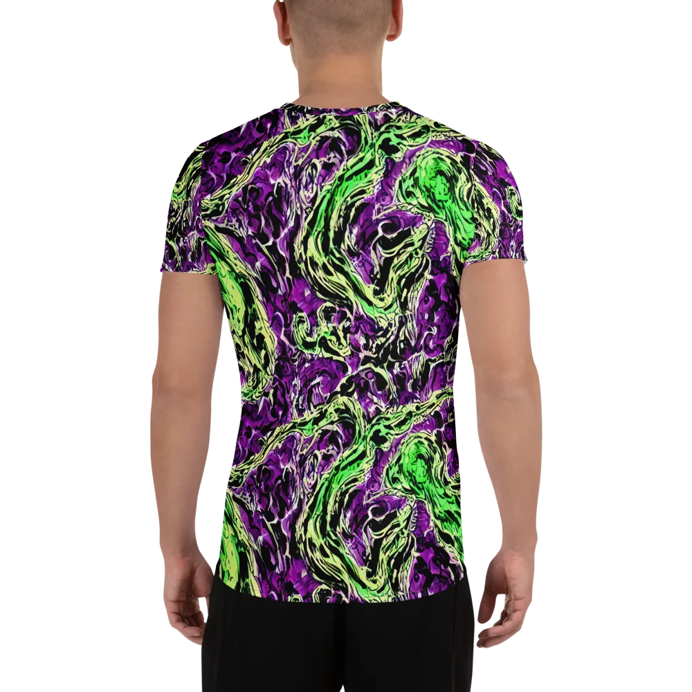 Psychedelic Noir on Men's Athletic T-Shirt — Back