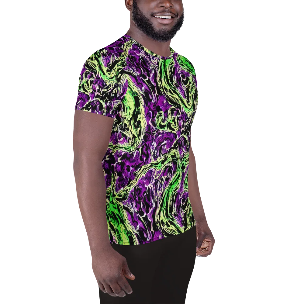 Psychedelic Noir on Men's Athletic T-Shirt — Right