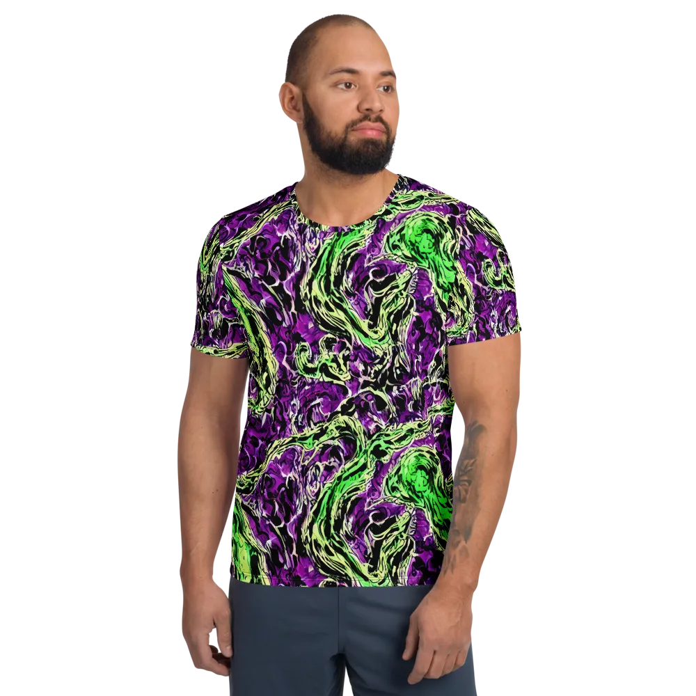 Psychedelic Noir on Men's Athletic T-Shirt — Front