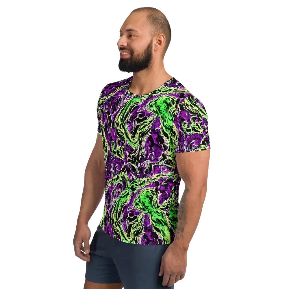 Psychedelic Noir on Men's Athletic T-Shirt — Left