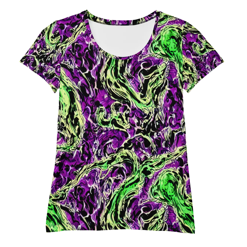 Psychedelic Noir on Women's Athletic T-Shirt — Front