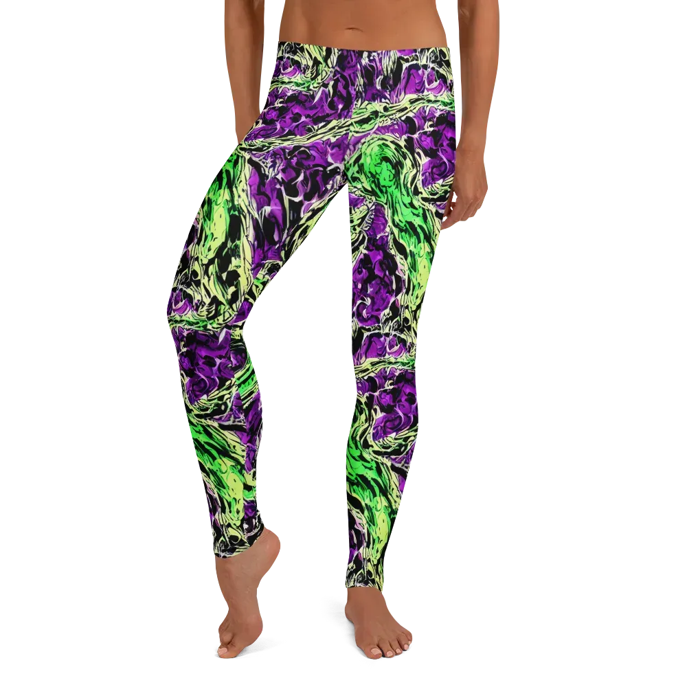 Psychedelic Noir on Leggings — Front