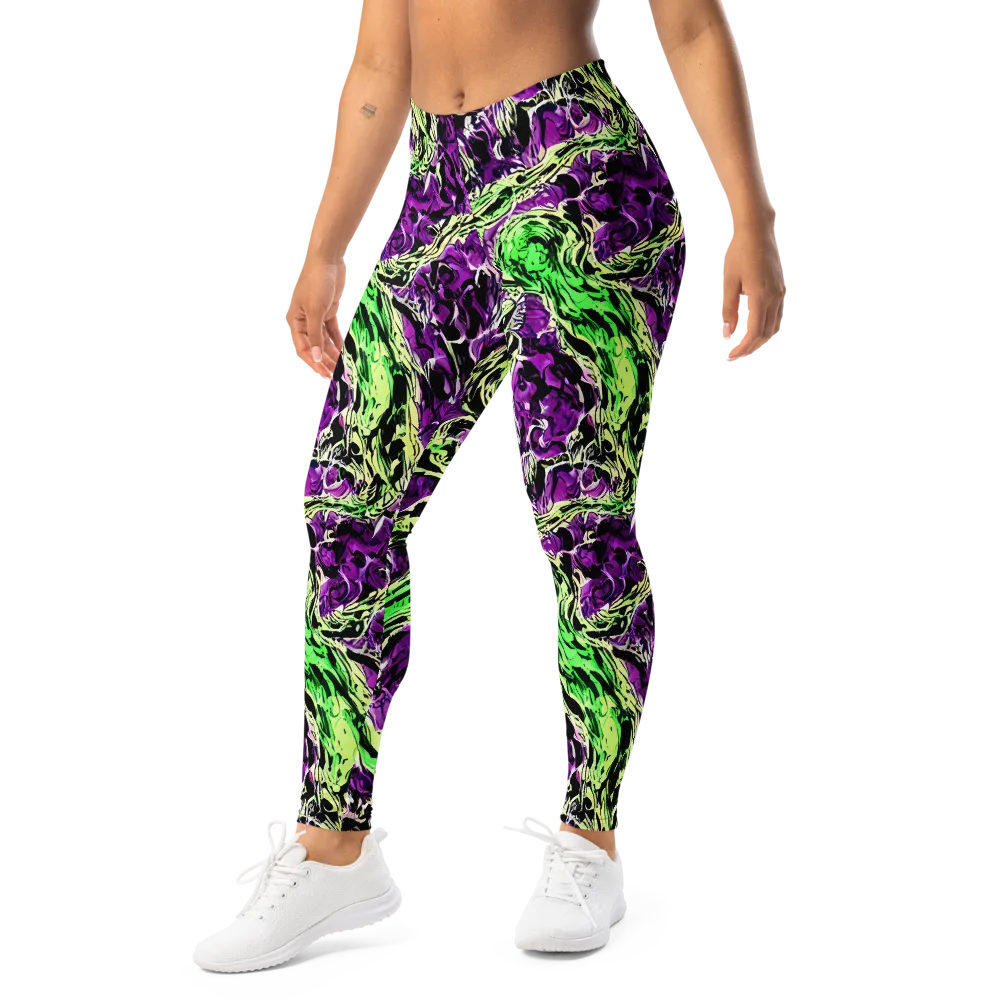 Psychedelic Noir on Leggings — Left Front