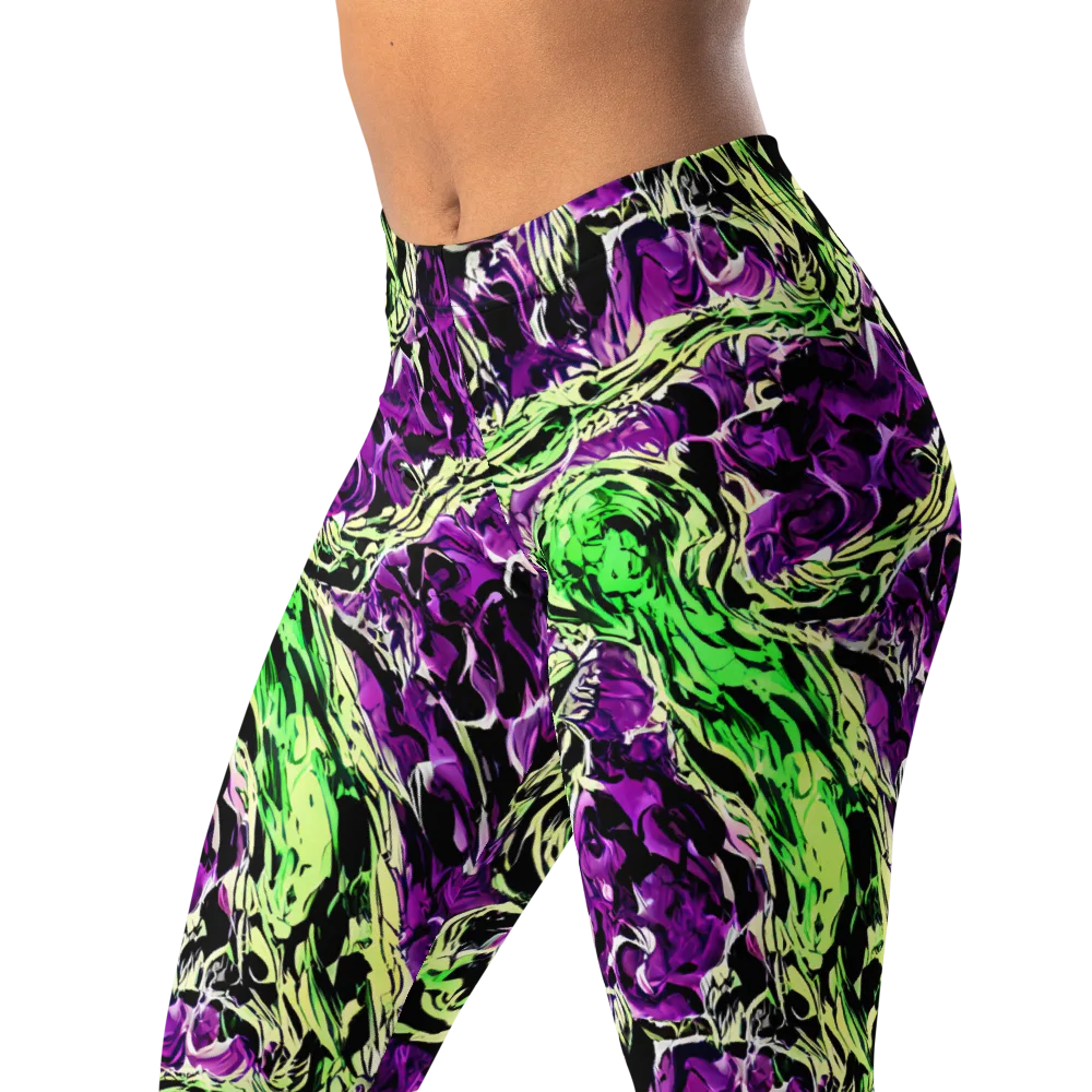 Psychedelic Noir on Leggings — Left Front