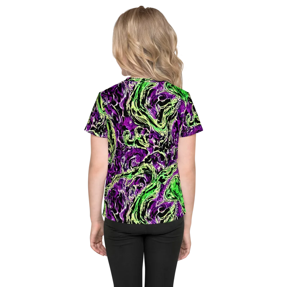 Psychedelic Noir on Kids Crew Neck T-Shirt — Back