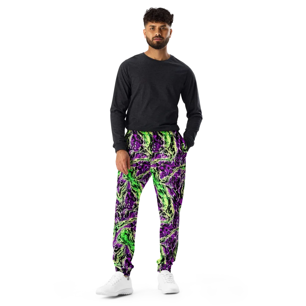 Psychedelic Noir on Men's Joggers — Front