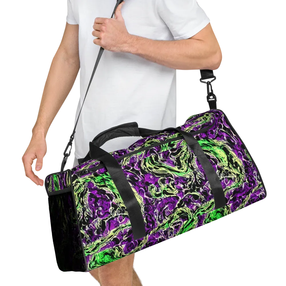 Psychedelic Noir on Duffle Bag — Right Front