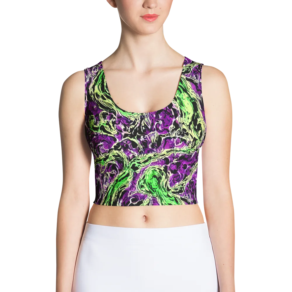 Psychedelic Noir on Crop Top — Front