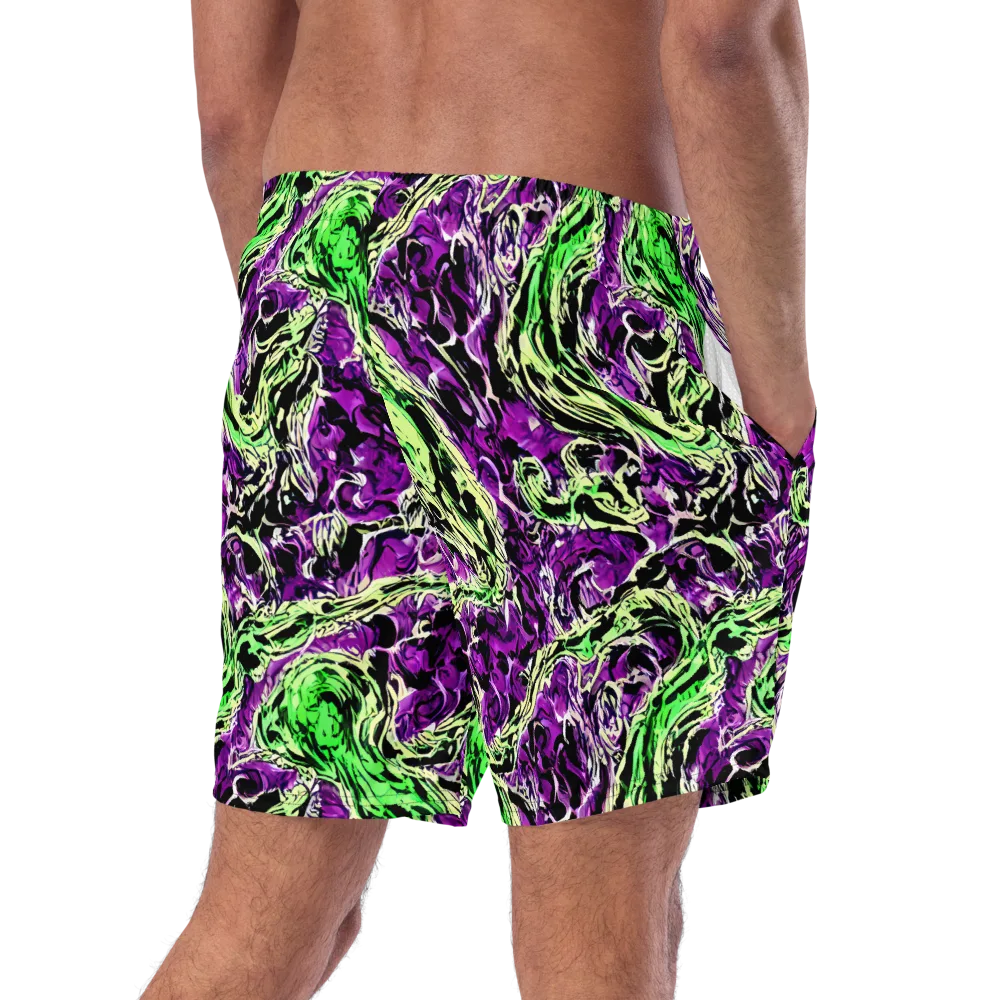 Psychedelic Noir on Swim Trunks — Right Back