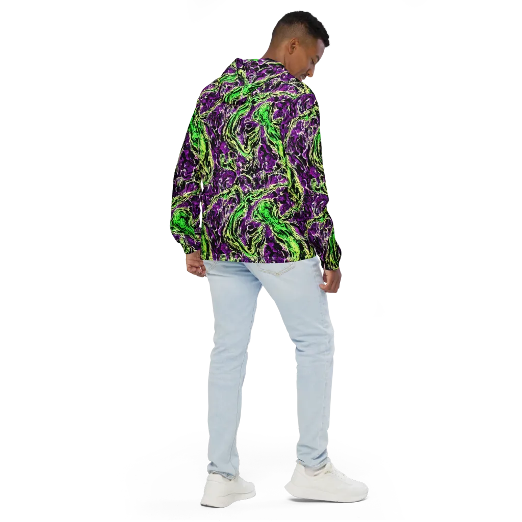 Psychedelic Noir on Men's Windbreaker — Back