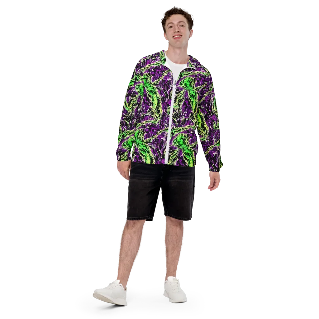 Psychedelic Noir on Men's Windbreaker — Front