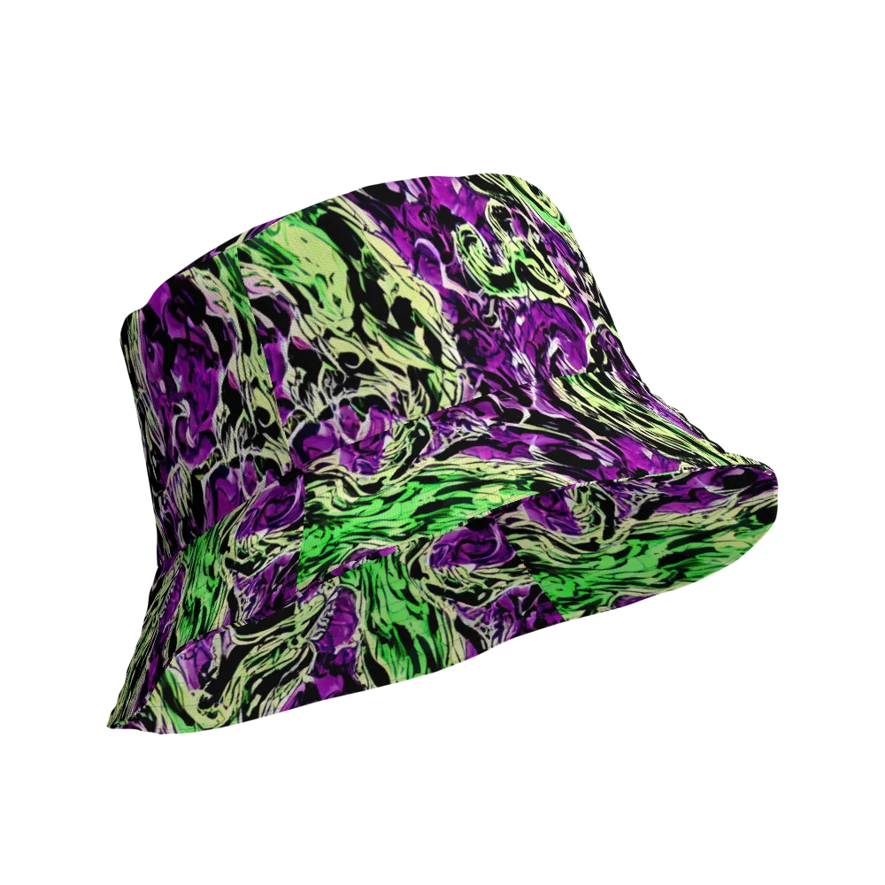 Psychedelic Noir on Reversible Bucket Hat — Product details Outside