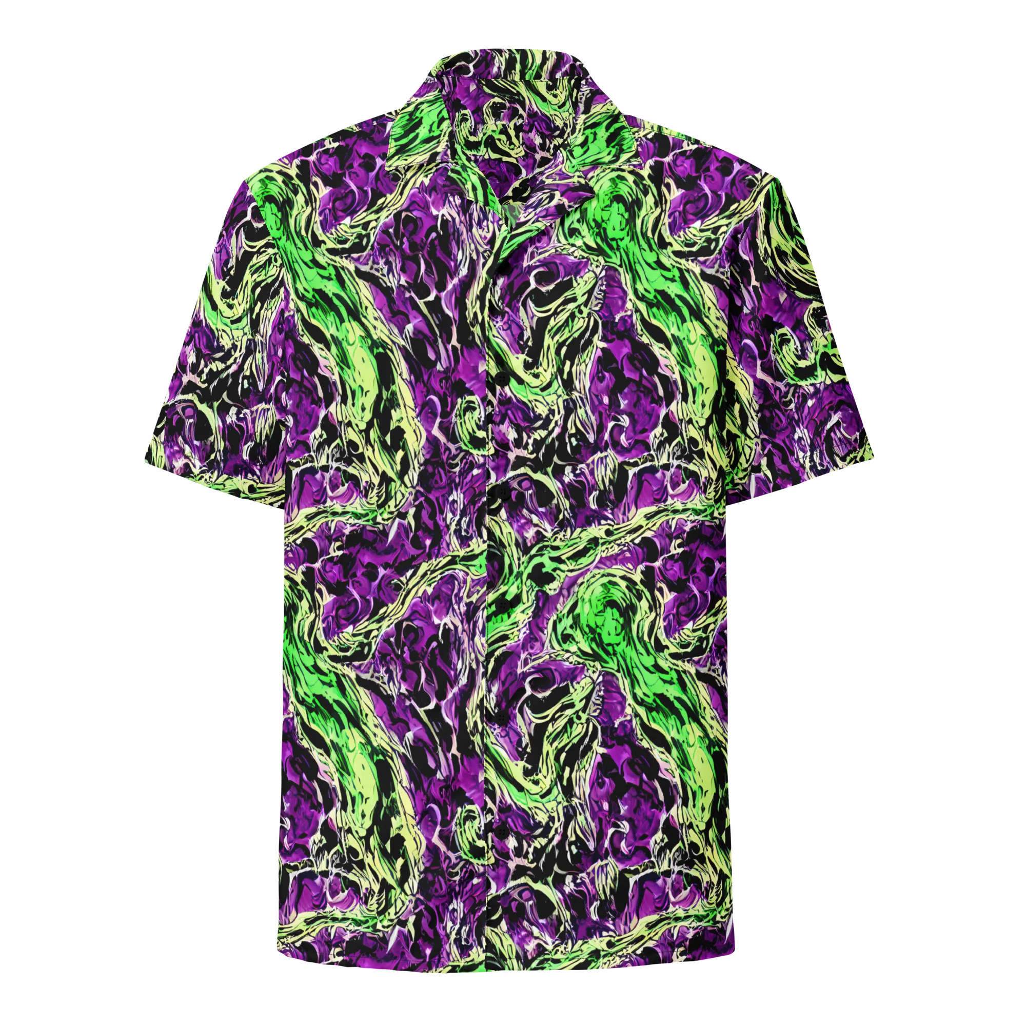Psychedelic Noir on Button Shirt — Front