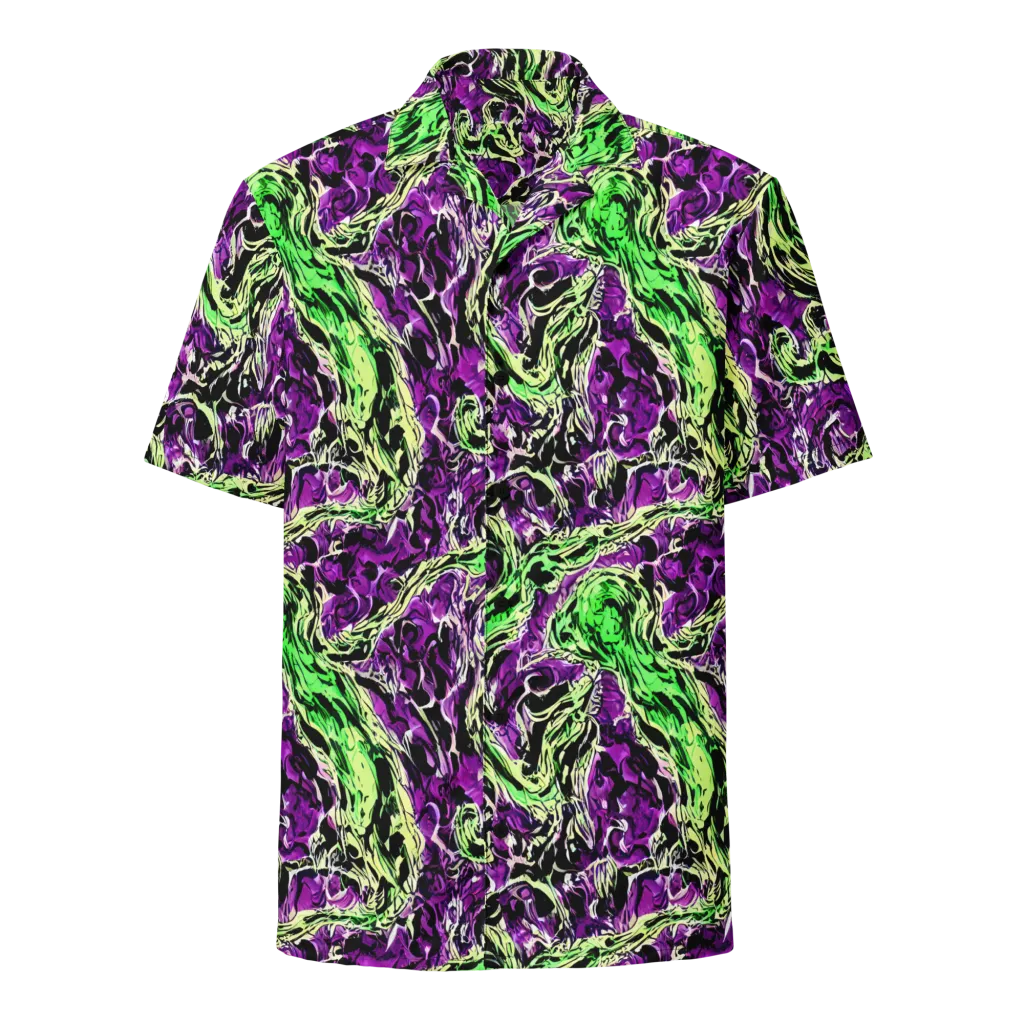 Psychedelic Noir on Button Shirt — Front