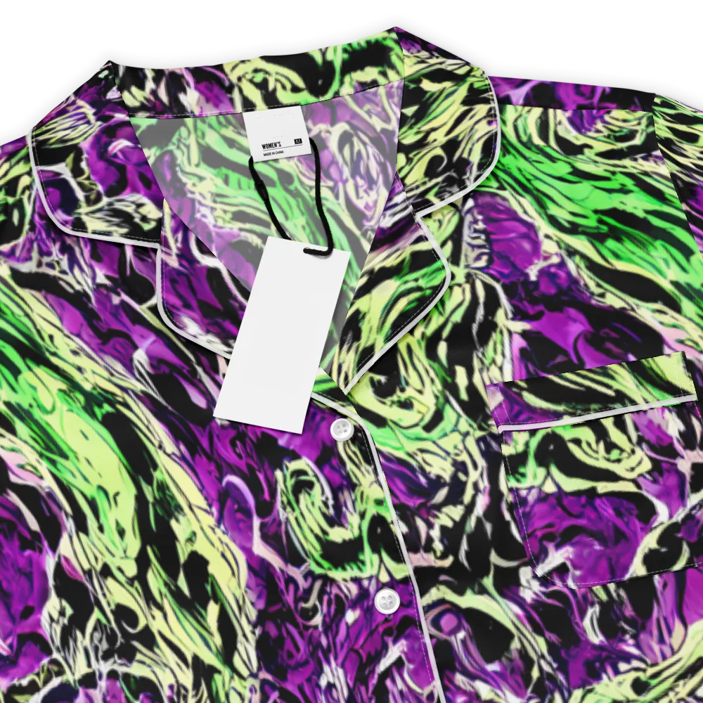 Psychedelic Noir on Women's Short Sleeve Pajama Top — Product details