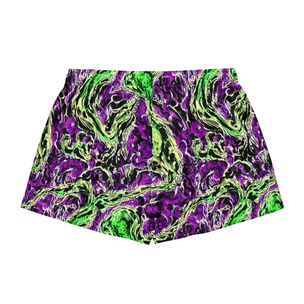 Psychedelic Noir on Women's Pajama Shorts — Back