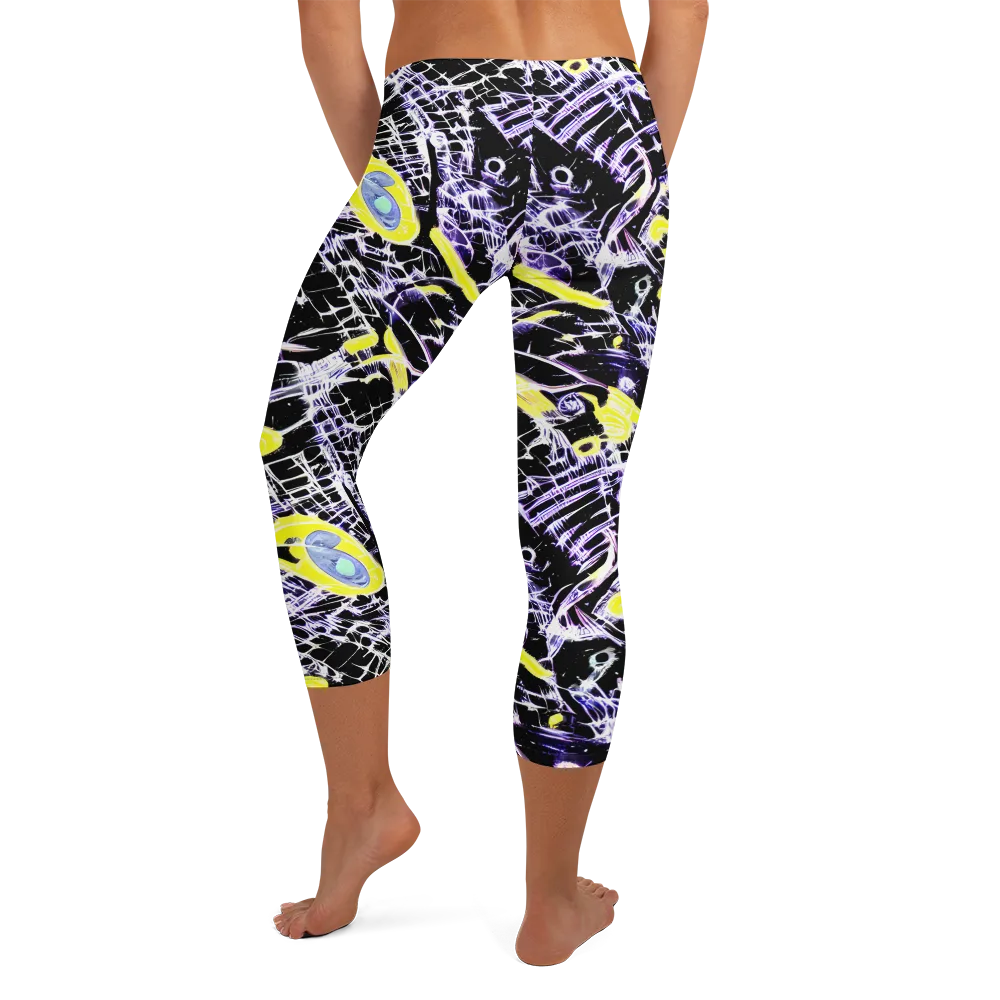 Night Circuit on Capri Leggings — Back