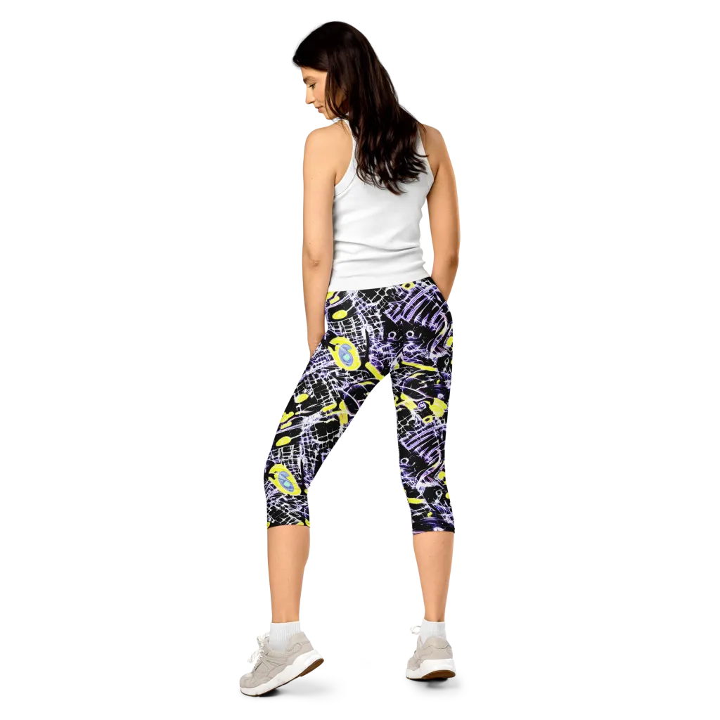 Night Circuit on Capri Leggings — Back