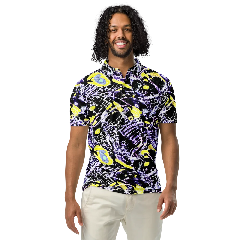 Night Circuit on Men's Slim Fit Polo Shirt — Front