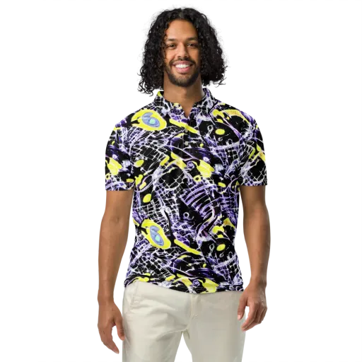 Night Circuit on a Men's Slim Fit Polo Shirt