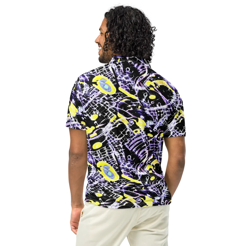 Night Circuit on Men's Slim Fit Polo Shirt — Back