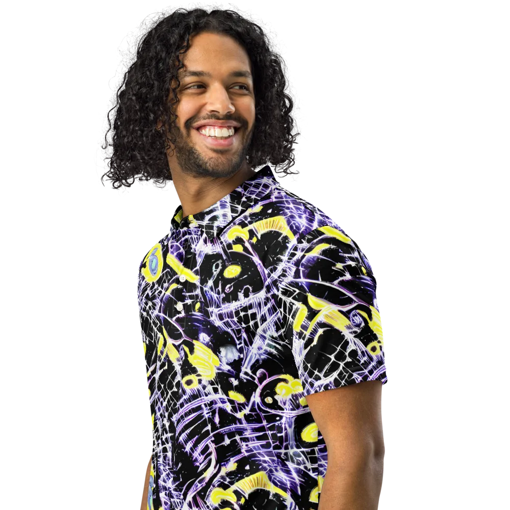 Night Circuit on Men's Slim Fit Polo Shirt — Left Front