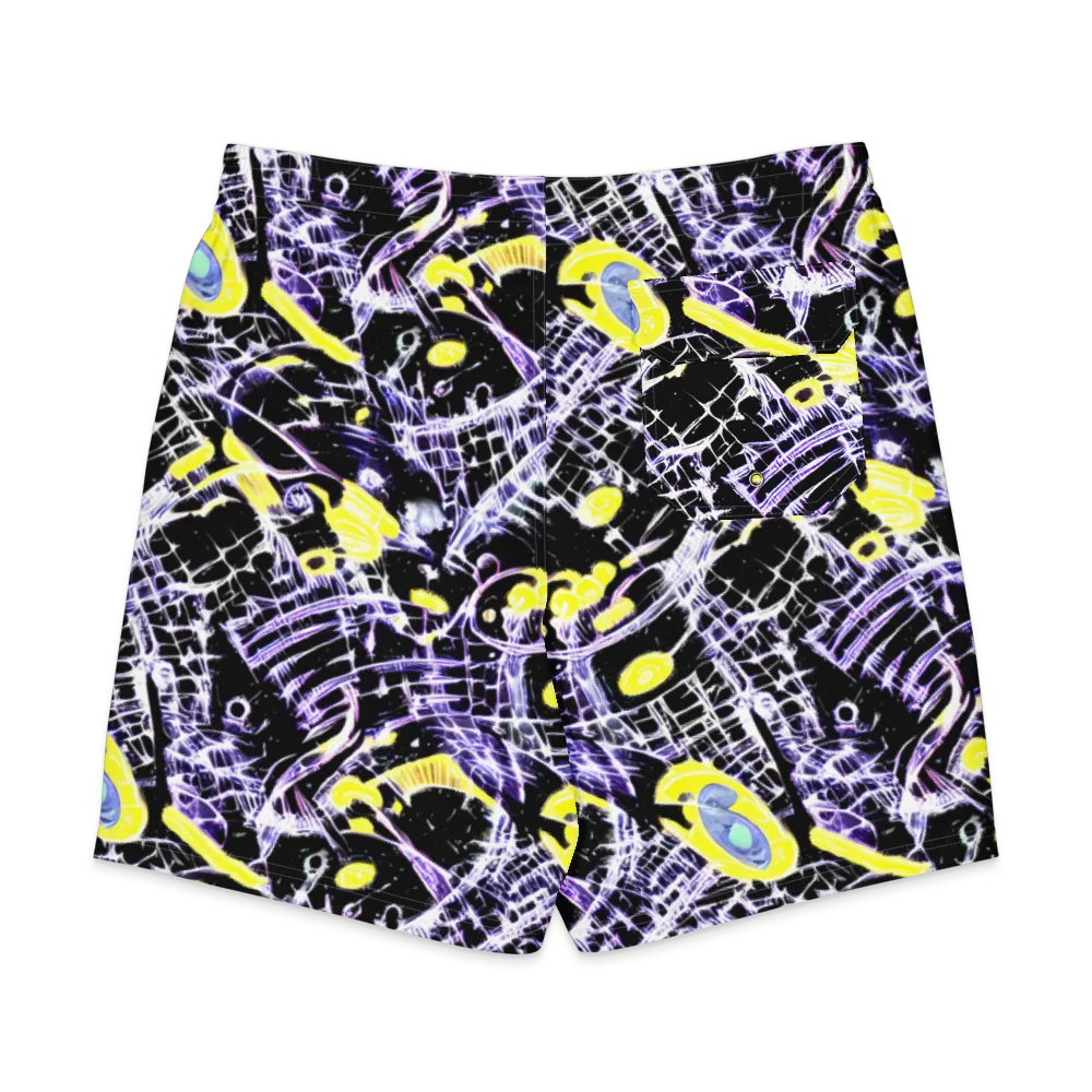 Night Circuit on Men's Board Shorts — Back