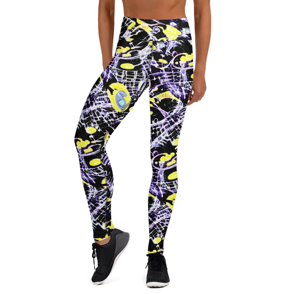 Night Circuit on Yoga Leggings — Front