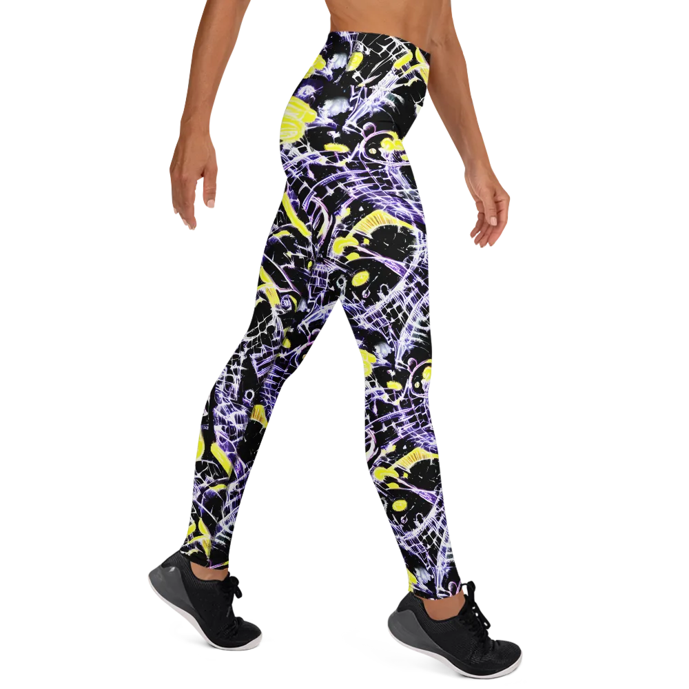 Night Circuit on Yoga Leggings — Right
