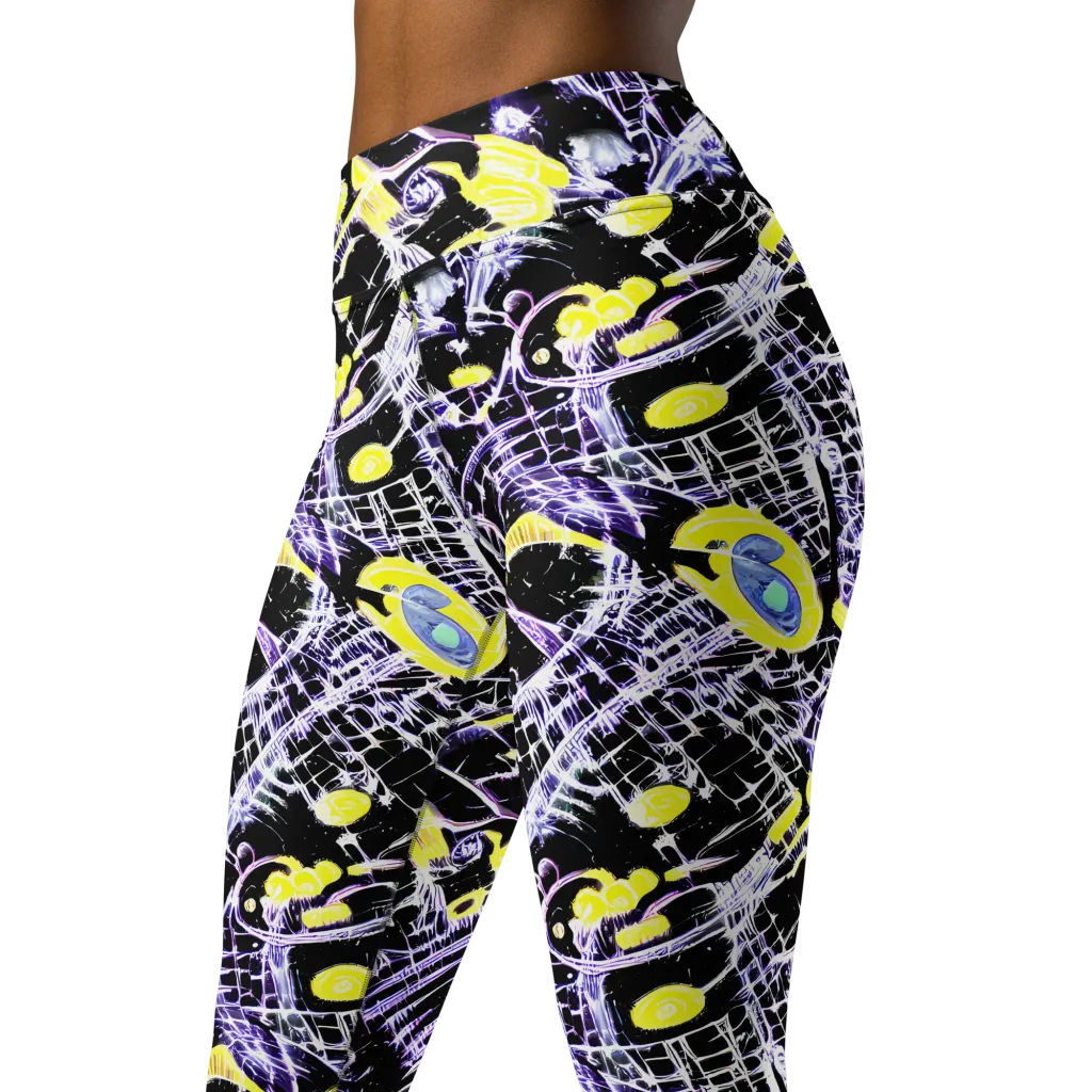 Night Circuit on Yoga Leggings — Left Front