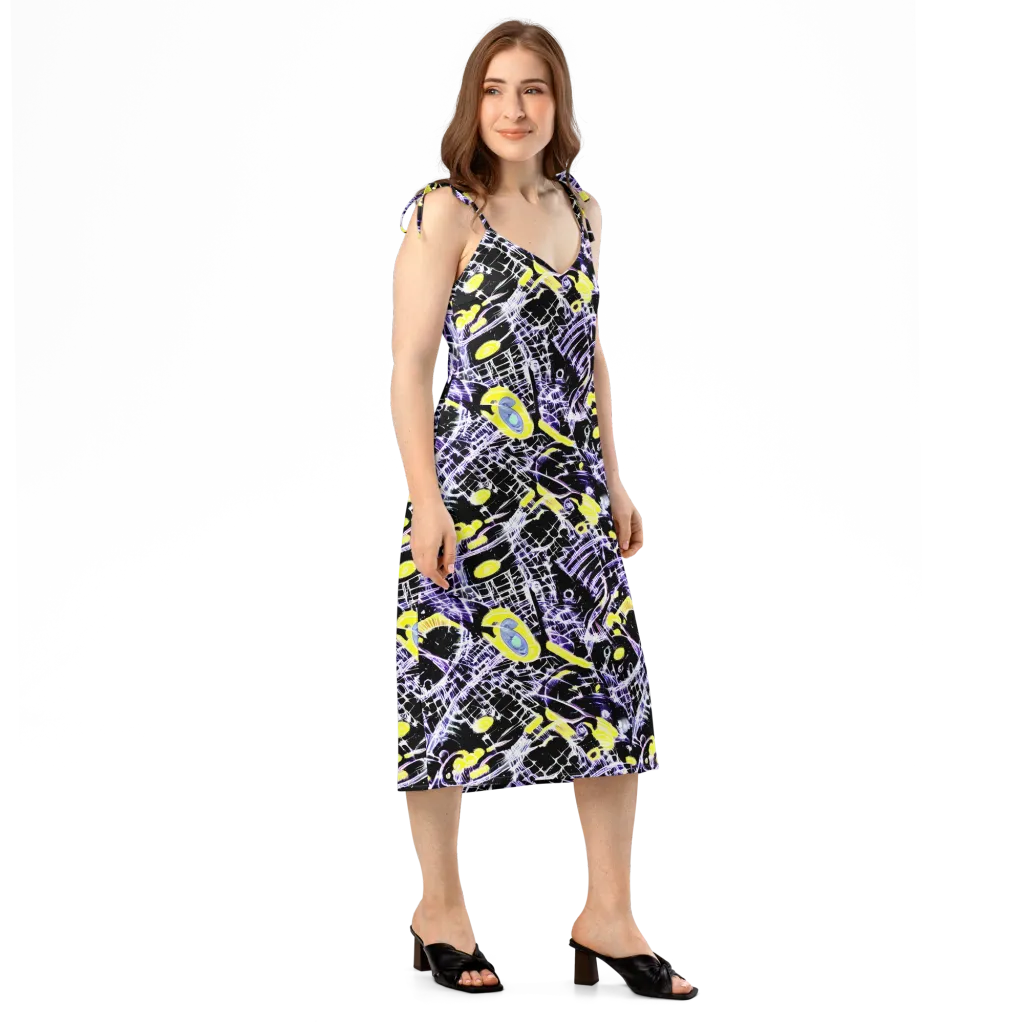 Night Circuit on Slip Dress — Right Front