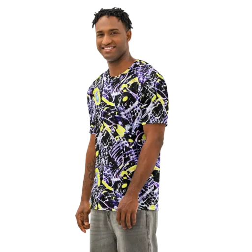 Night Circuit on a Men's Cotton Crew Neck T-Shirt