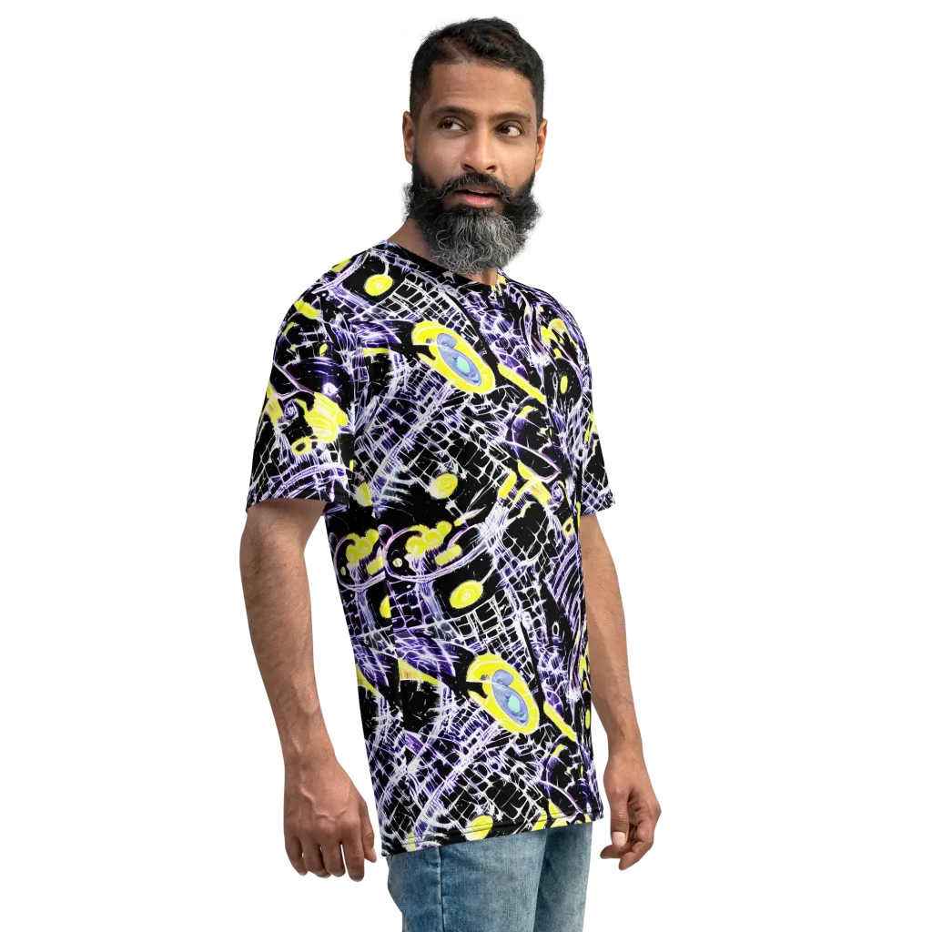 Night Circuit on Men's Crew Neck T-Shirt — Right