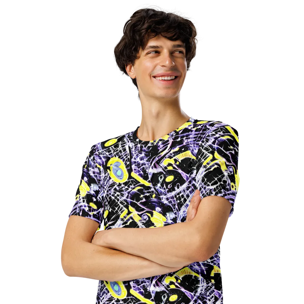 Night Circuit on Men's Crew Neck T-Shirt — Left Front