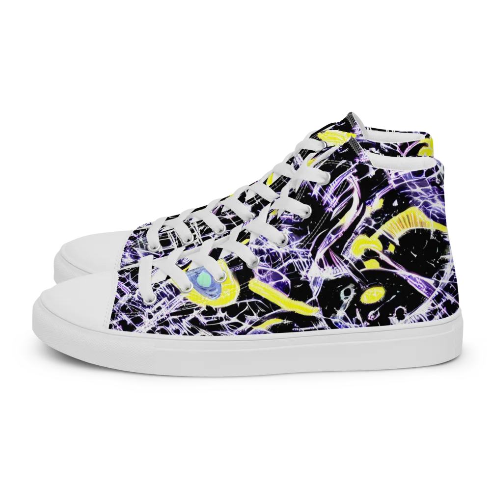 Night Circuit on Men's High Top Canvas Shoes — Left