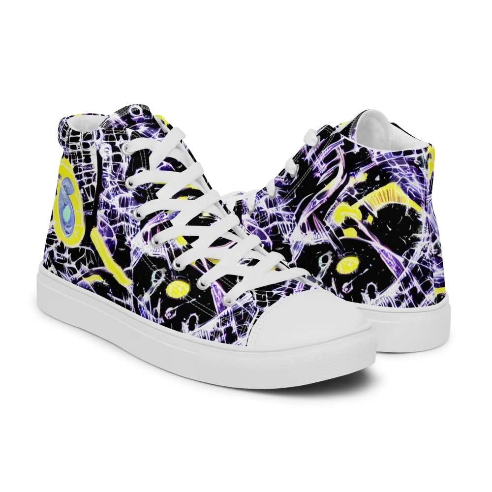 Night Circuit on Men's High Top Canvas Shoes — Right