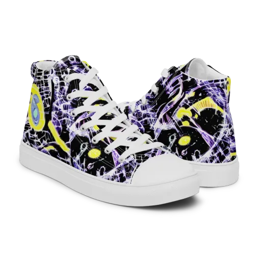 Night Circuit on a Men's High Top Canvas Shoes
