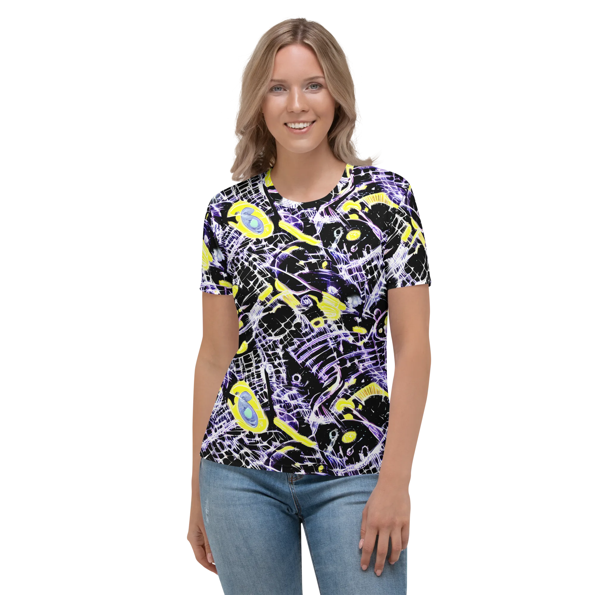 Night Circuit on Women's Crew Neck T-Shirt — Front