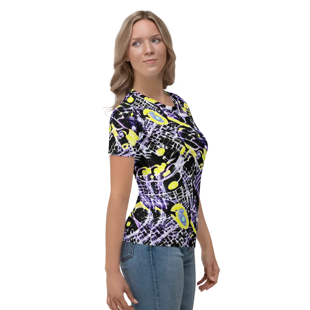 Night Circuit on Women's Crew Neck T-Shirt — Right