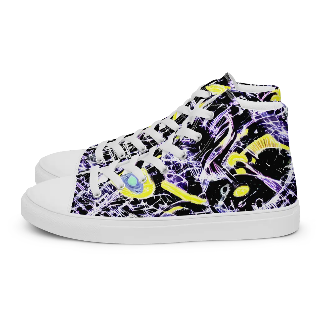 Night Circuit on Women's High Top Canvas Shoes — Left