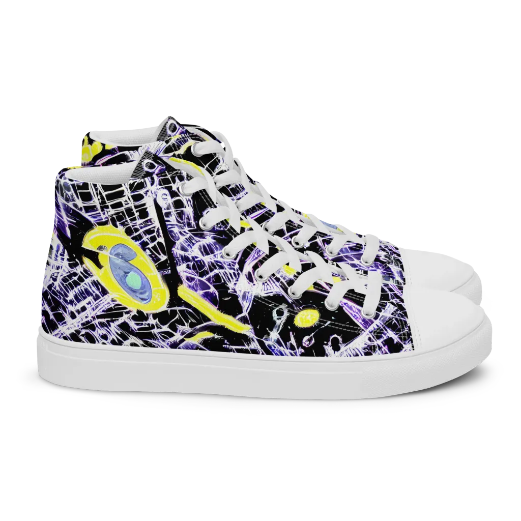 Night Circuit on Women's High Top Canvas Shoes — Right