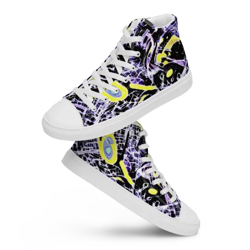 Night Circuit on a Women's High Top Canvas Shoes