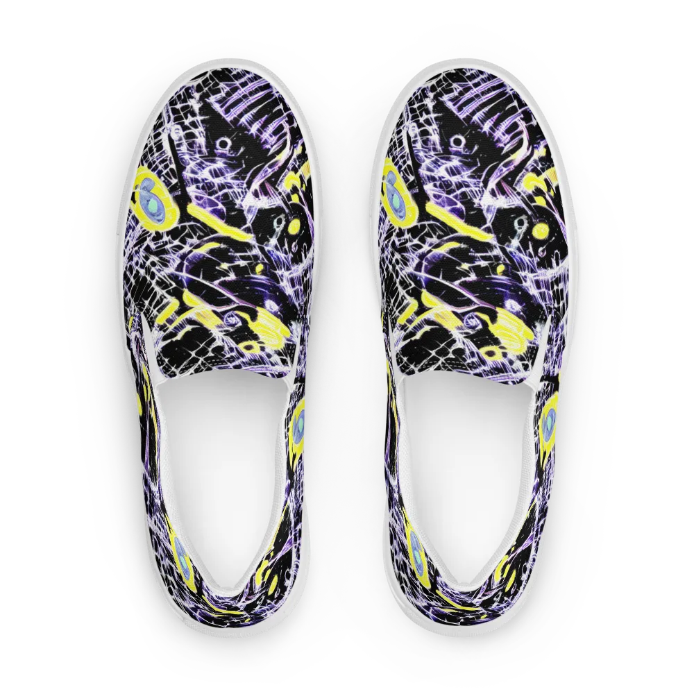Night Circuit on Men's Slip-On Canvas Shoes — Front