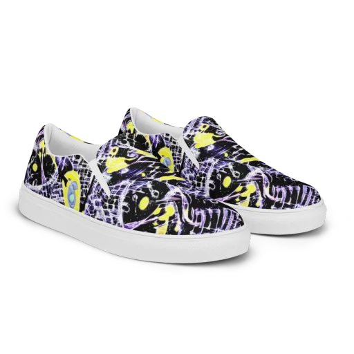 Night Circuit on a Men's Slip-On Canvas Shoes