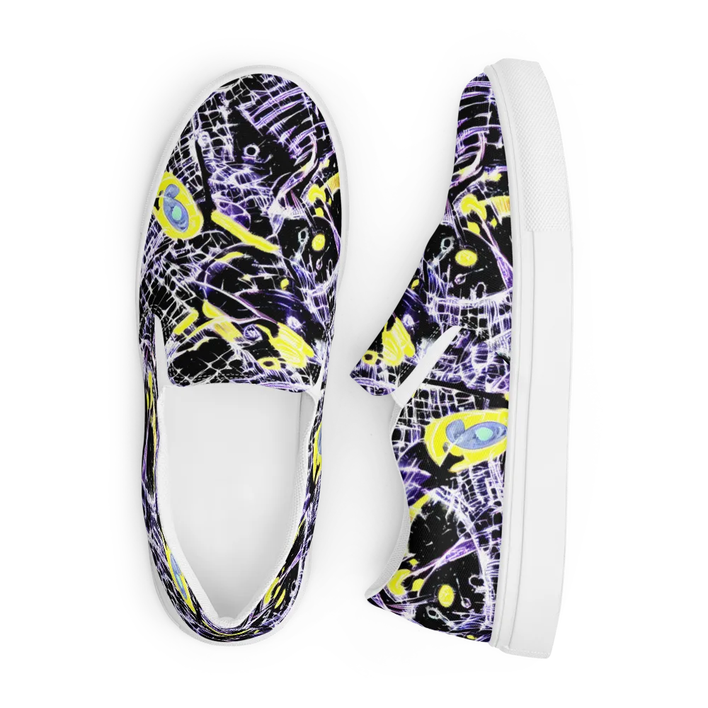 Night Circuit on Men's Slip-On Canvas Shoes — Front