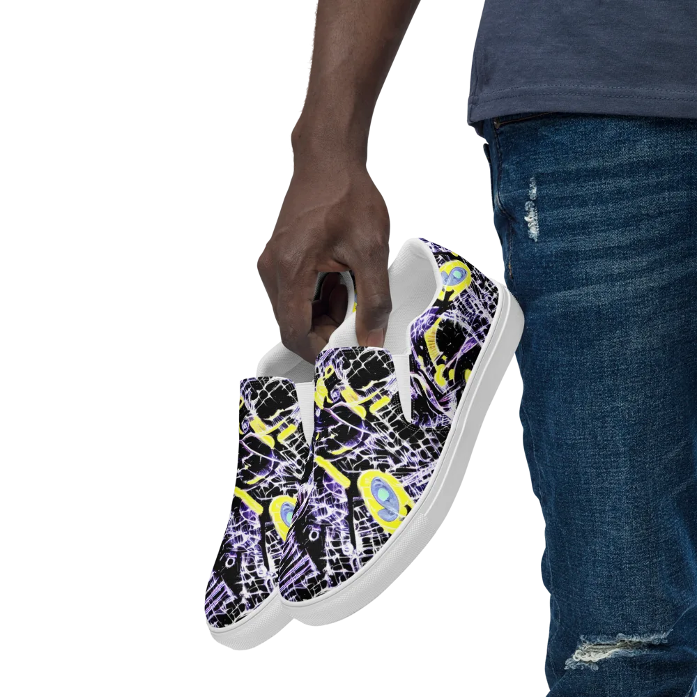 Night Circuit on Men's Slip-On Canvas Shoes — Left Front