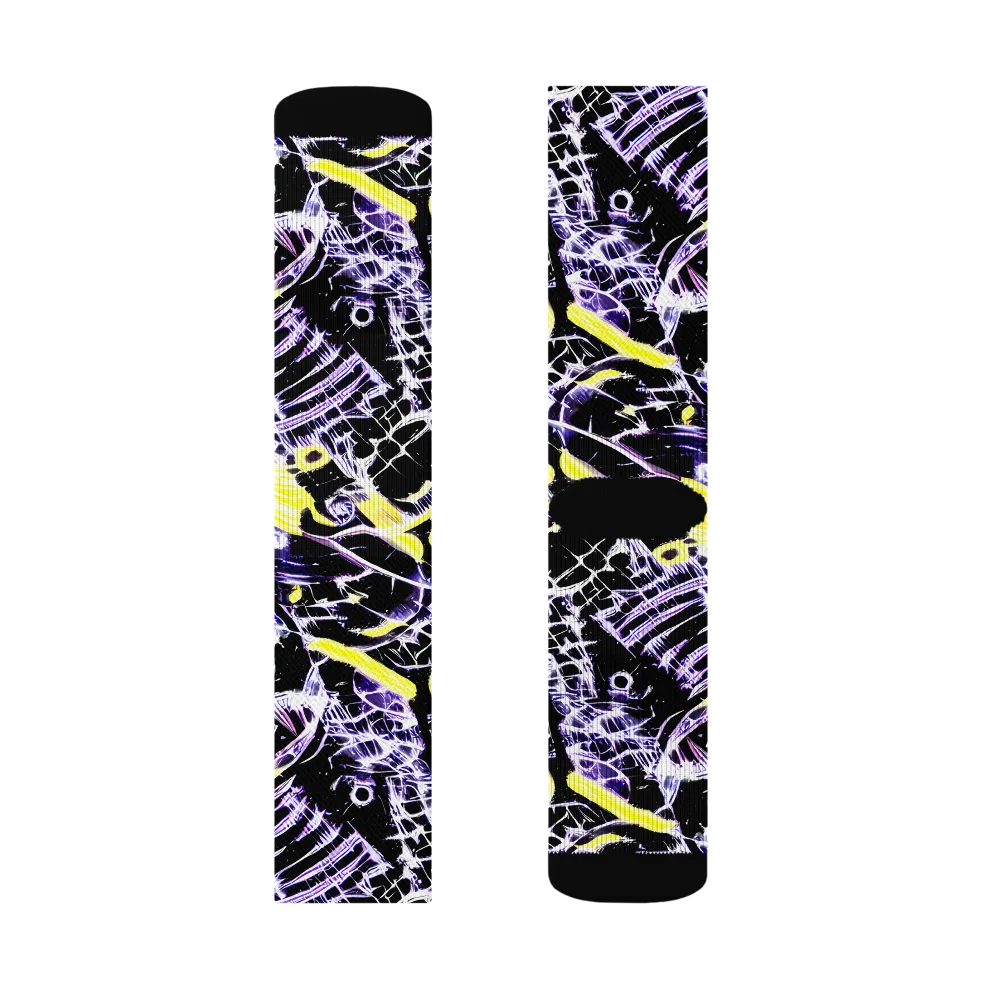 Night Circuit on Socks — Left Sock