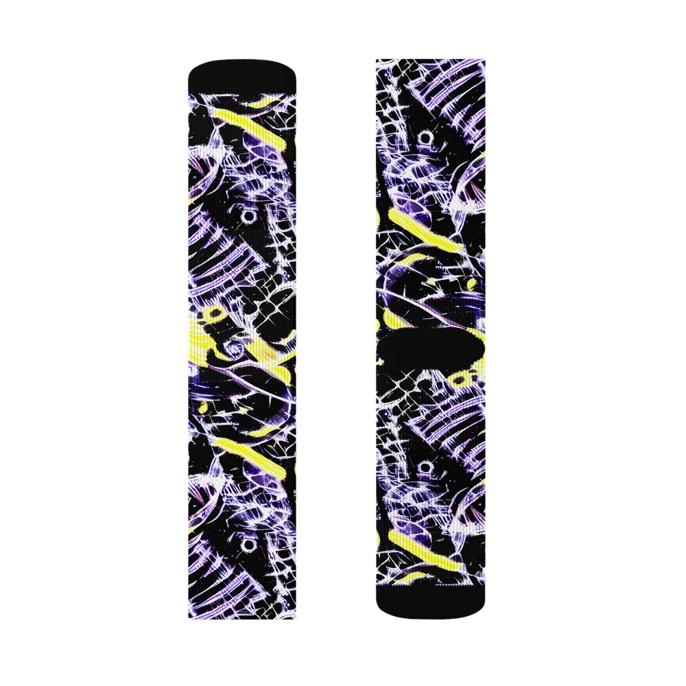 Night Circuit on Socks — Right Sock
