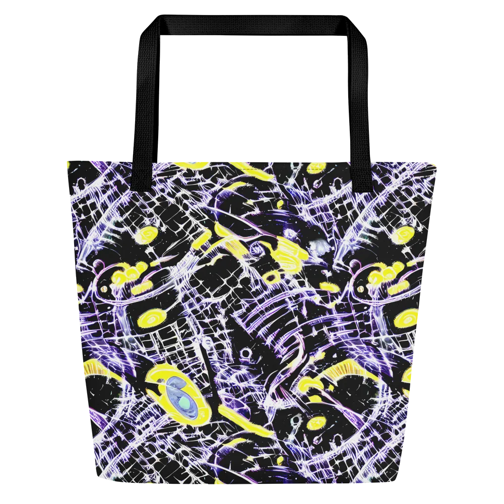 Night Circuit on Large Tote Bag W/ Pocket — Front